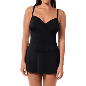 Women's Jantzen Flirty One Piece Swimsuit Misses 16 Black