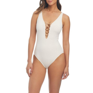 Women's Bleu Rod Beattie Let's Get Knotty One Piece Swimsuit Misses 10 Coconut Water
