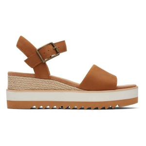 Women's Toms Diana Sandals 7.5 Tan Leather