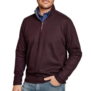 Men's Johnston & Murphy Icon Reversible Solid 1/4 Zip Pullover 2XLarge Burgandy Blue