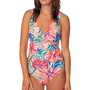 Women's Jantzen Garden Explosion Amber V-Neck Swim Tankini Misses 14 Multi