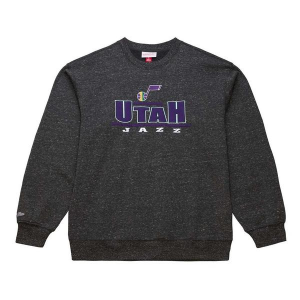 Utah Jazz Mitchell and Ness Throw It Crewneck 2XLarge Black