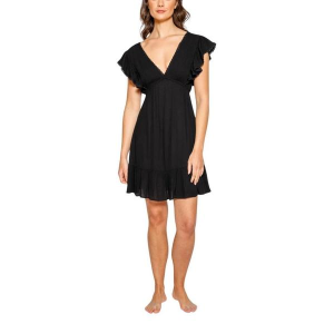Women's Koy Resorts Miami Ruffle Mini Dress Swim Cover Up Small Black