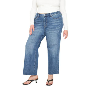 Women's Mica Denim Plus Size Tummy Tuck Wide Leg Jeans Midnight Wash 16 27