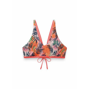 Women's prAna Mallorca Reversible Swim Bikini Top Contemporary Medium Papaya Island Fever