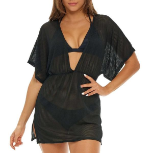 Women's Jordan Taylor Inc Dolman Sleeve V Neck Dress Swim Cover Up XLarge Black
