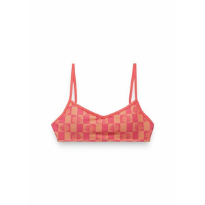 Women's prAna Tropic Kiss Swim Bikini Top Contemporary XSmall Guava Pop Checker
