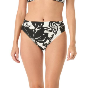 Women's Carmen Marc Valvo Ruched Swim Bottoms Contemporary Large Black White