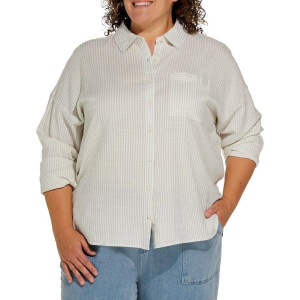 Women's Thread & Supply Edison Long Sleeve Button Up Shirt 3X Sage Ivory