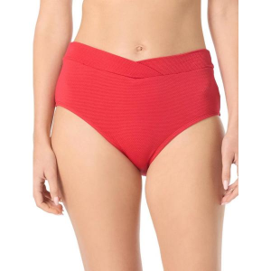 Women's Beach House Pique Solids Letty Crossover Textured Swim Bottoms Misses 14 True Red