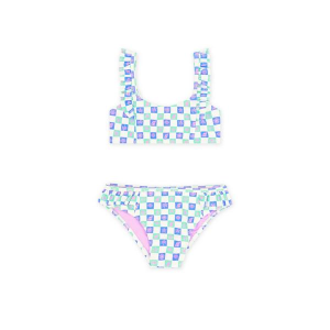 Girls' Feather 4 Arrow Happy Daze Swim Bikini Set 8 White Blue