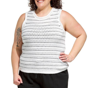 Women's Thread & Supply Audre Crew Neck Tank Top 1X Ivory Black