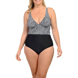 Women's Ingear One Piece Swimsuit Plus 20W Black White