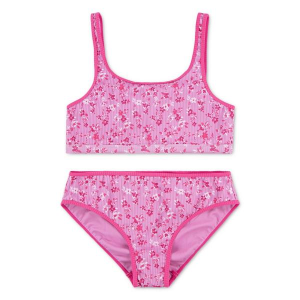 Girls' abercrombie kids Scoop Neck Swim Bikini Set 9/10 Fuchsia