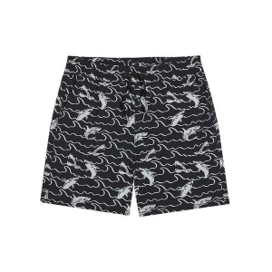 Boys' Fair Harbor Bungalow Swim Trunks Medium Black Wave Shark