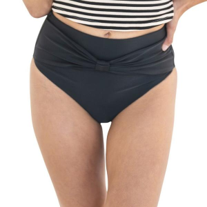 Women's Janela Bay Front Bow High Waist Swim Bottoms Contemporary XLarge Black