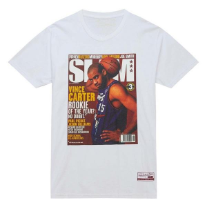 Toronto Raptors Vince Carter SLAM Cover Mitchell and Ness T-Shirt 2XLarge White