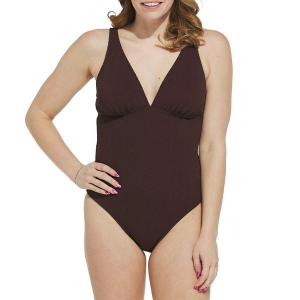 Women's Cupshe V Neck Halter One Piece Swimsuit Contemporary XLarge Brown