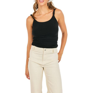 Women's Sadie And Sage Statuesque Twisted Strap Scoop Neck Tank Top XSmall Black