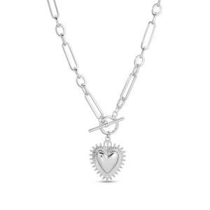 Splendid Iris Heart Statement Toggle Necklace