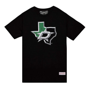 Dallas Stars Mitchell and Ness Distress Logo T-Shirt 2XLarge Black