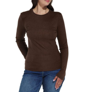 Women's Mikarose Ribbed Long Sleeve T-Shirt Medium Rustic Brown