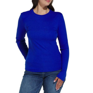 Women's Mikarose Ribbed Long Sleeve T-Shirt Small Cobalt Blue