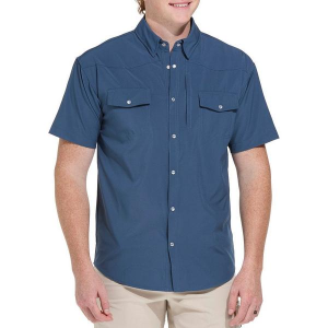 Men's World Famous Flathead Button Up Shirt Large Blue Dusk