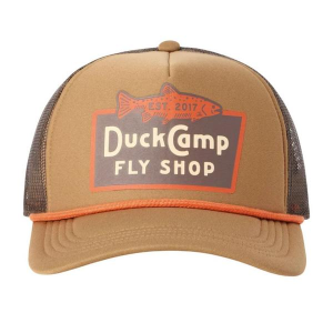 Duck Camp DC Fly Shop Retro Trucker Snapback Hat One Size Pintail Brown