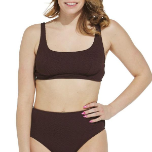 Women's Cupshe Scoop Neck Bralette Swim Bikini Top Contemporary XLarge Brown
