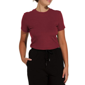 Women's Mikarose Ribbed T-Shirt XLarge Burnt Henna