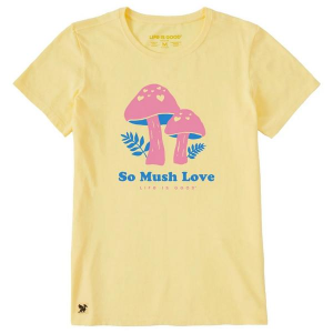 Women's Life is Good So Mush Love Crusher T-Shirt Large Sandy Yellow