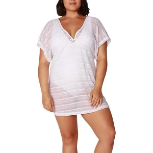 Women's Ingear V-neck Mesh Dress Swim Cover Up 2X White