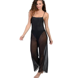 Women's Ingear Micromesh Printed Pull-On Pant Swim Cover Up 2X Black