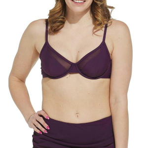 Women's Cupshe Paneled Underwire Swim Bikini Top Contemporary Medium Dark Purple