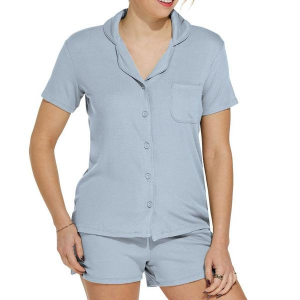 Women's Fornia Ribbed Pajama Top XLarge Blue