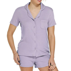 Women's Fornia Ribbed Pajama Top Medium Lavender