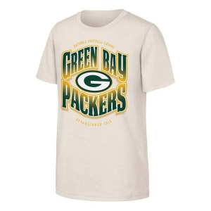 Kids' Green Bay Packers Genuine Stuff Huddle T-Shirt Medium Natural