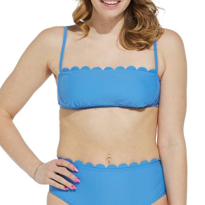 Women's Cupshe Scallop Bra Swim Bikini Top Contemporary Small Med Blue