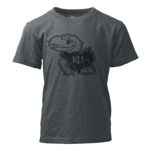 Kansas Jayhawks Wes and Willy Blackout Kids' T-Shirt Small Castlerock