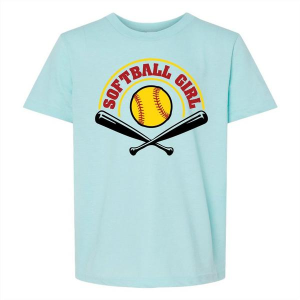 Kids' Park Bench Apparel Softball Girl T-Shirt Small Blue