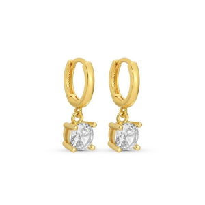 Splendid Iris Faux Diamond Huggie Earrings Gold