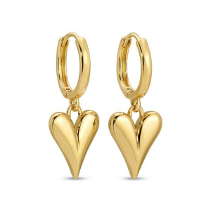 Splendid Iris Bubble Heart Huggie Earrings Gold