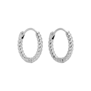 Splendid Iris Twist Huggies Earrings Silver