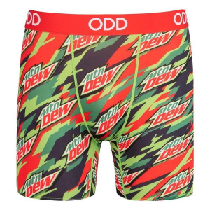 Men's ODD SOX Mountain Dew Camo Boxer Briefs Underwear Medium Red