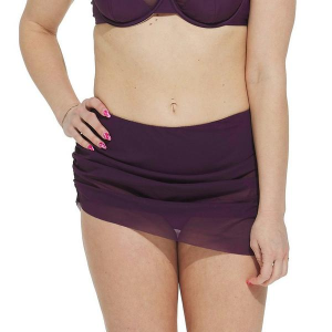 Women's Cupshe Side Rushed Skirt Swim Bottoms Contemporary Medium Dark Purple