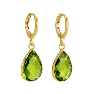 Splendid Iris Crystal Teardrop Earrings Green