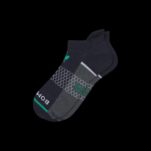 Bombas Colorblock Stripe All Sport Ankle Socks Large Midnight Navy