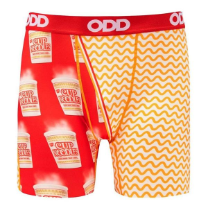 Boys' ODD SOX Cup Noodle Boxer Briefs Underwear Medium Tan/Red