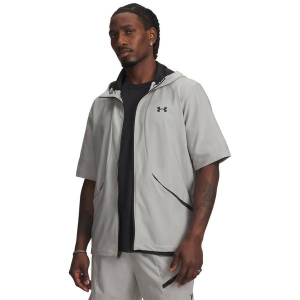 Men's Under Armour Unstoppable Woven Short Sleeve Jacket XLarge Titanium/Black